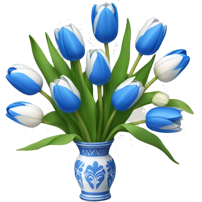 Bouquet of blue and white tulips emoji