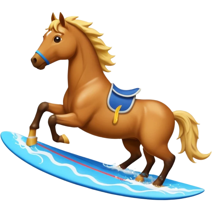 Horse surfing waves emoji