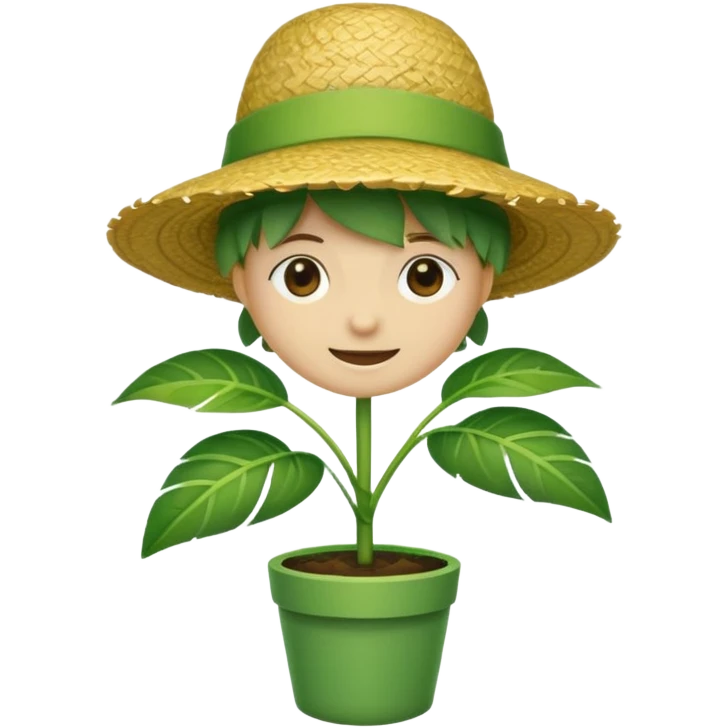 planta com chapéu de palha emoji