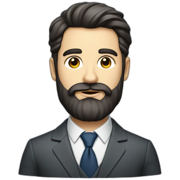 dark-haired French real estate agent with a big beard who dresses classy emoji