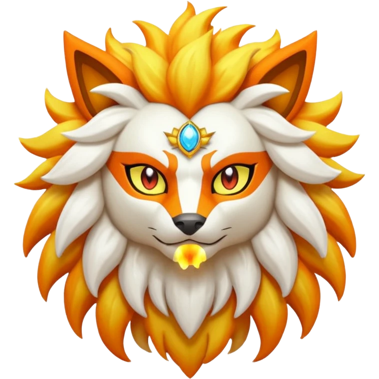 Pokemon legendary oragen and yellow solgaleo emoji