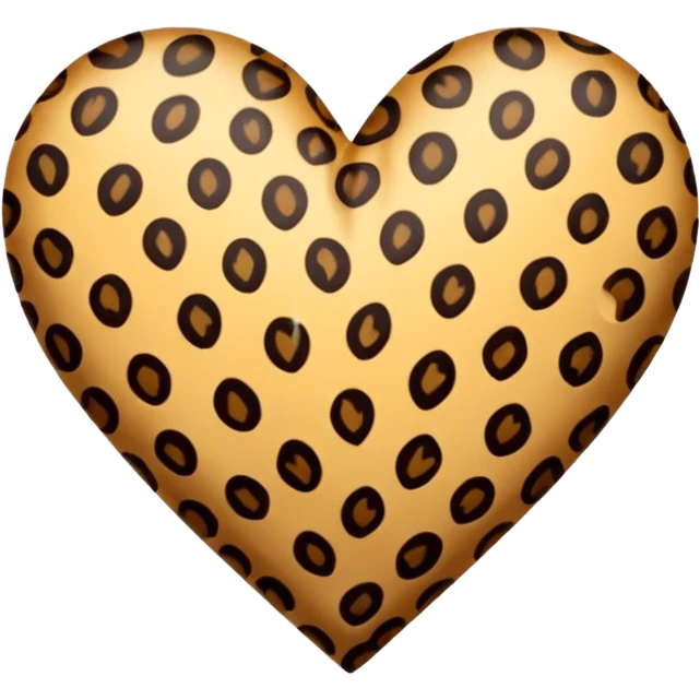 realistic leopard print heart emoji