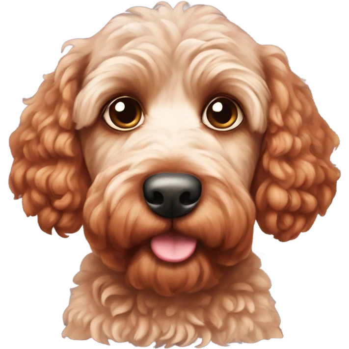 Red cockapoo with puppy dog eyes  emoji