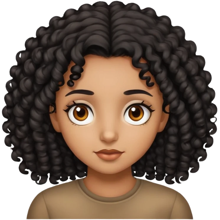 brown girl with black curly hair emoji