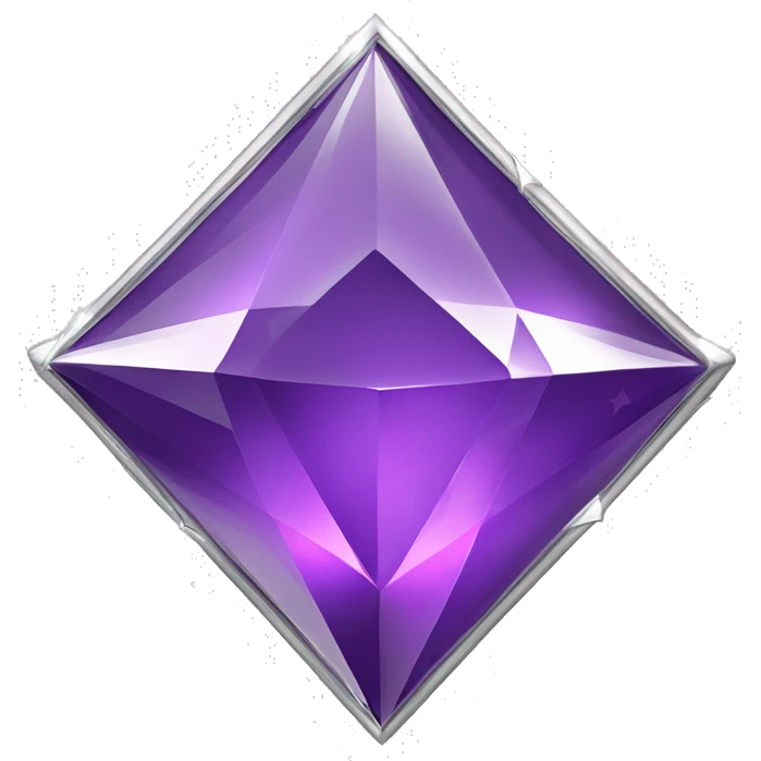 purple diamond star with silver margins emoji