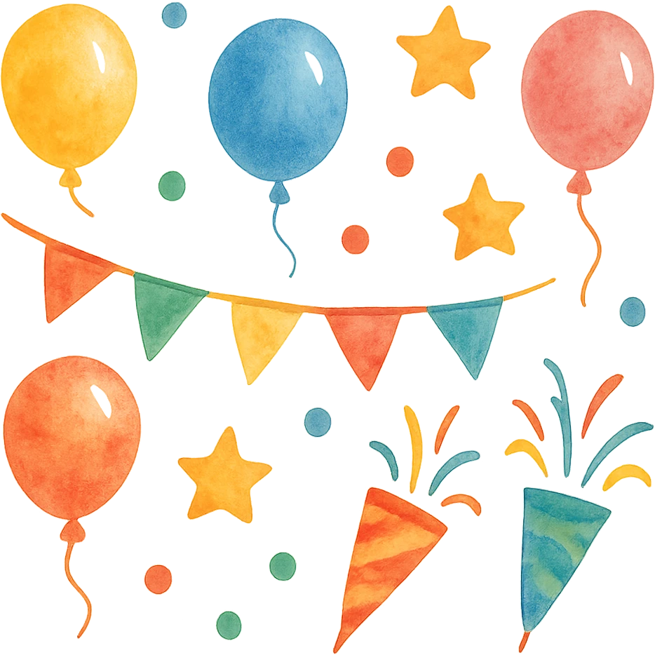 watercolor style festive mood emoji