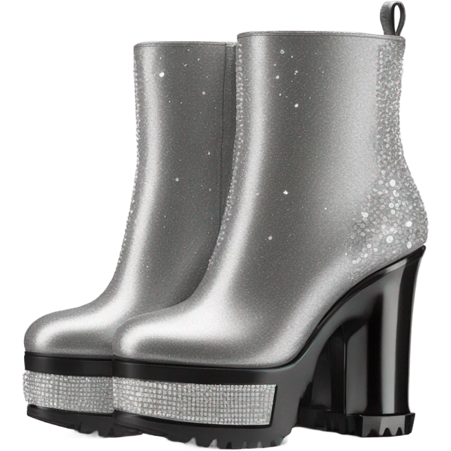 Swarovski platform boots emoji