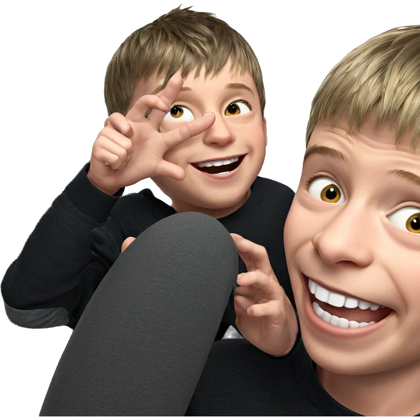 boys sharing a joyful moment emoji