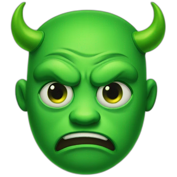 green sad devil emoji