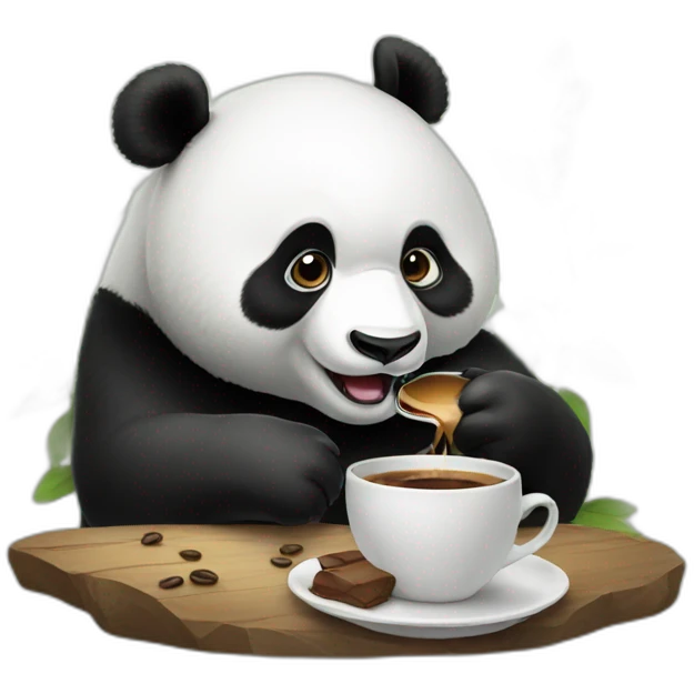 Panda eating coffee  emoji