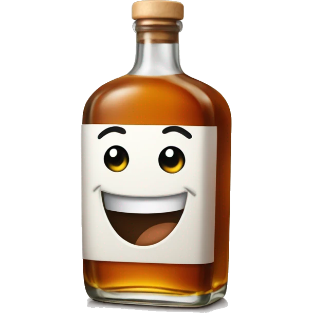 Whiskey bottle giving a thumbs up emoji