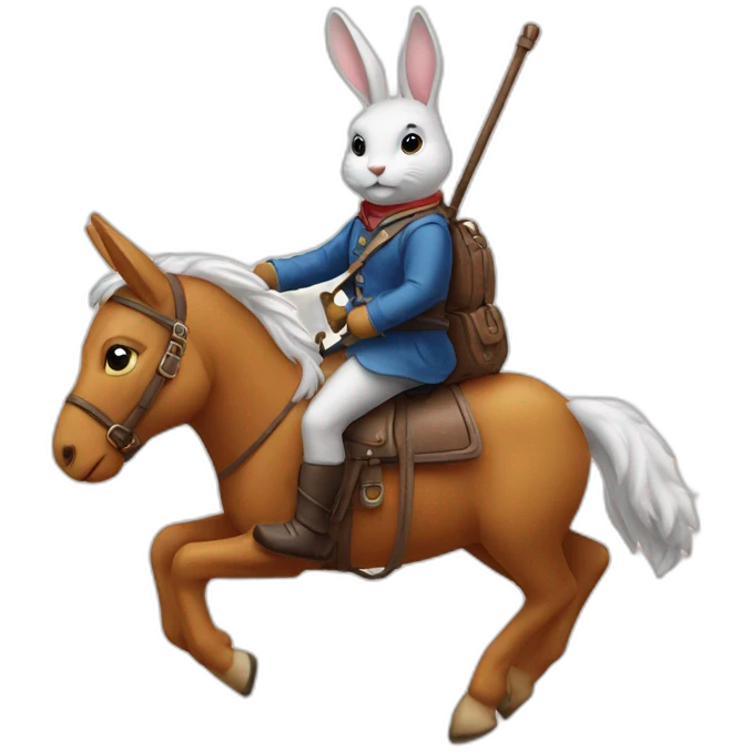 lapin sur un cheval emoji