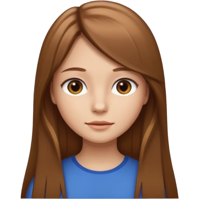 Girl with light brown straight long hair emoji