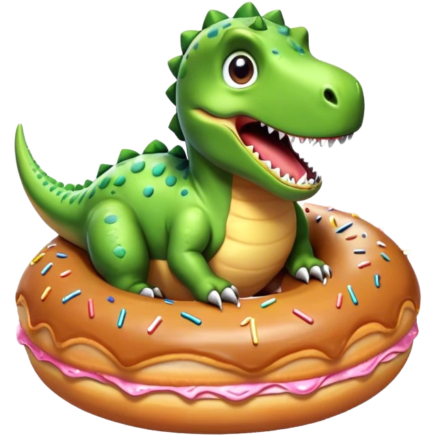 dinosaur on donut  emoji