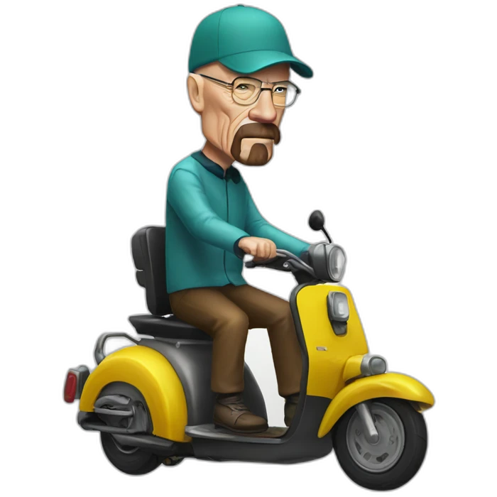 Walter white on a razor scooter emoji