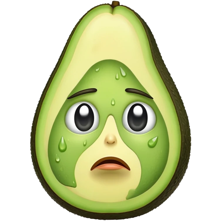 sad avocado crying emoji