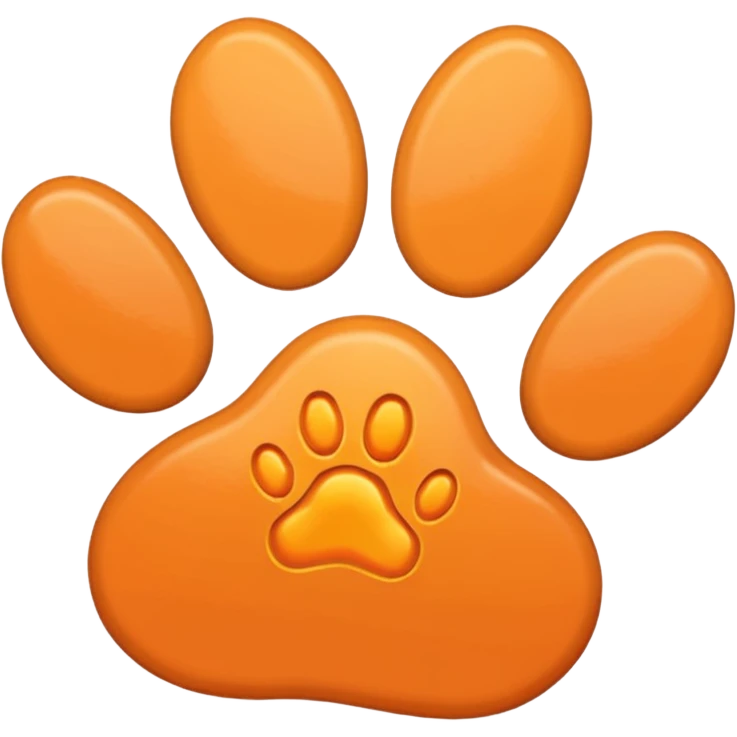 a light pastel orange pawprint emoji