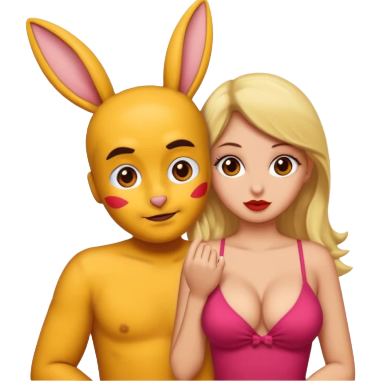 La chico dándole una mordida en la nalga sexualmente  una nalgada a una chica play boy emoji