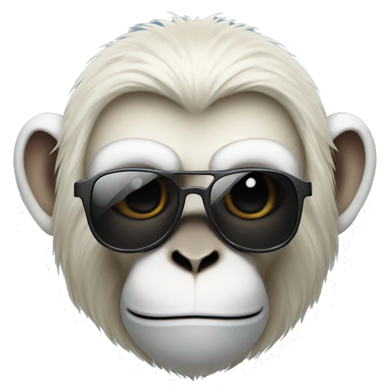 white monkey with sunglasses  emoji
