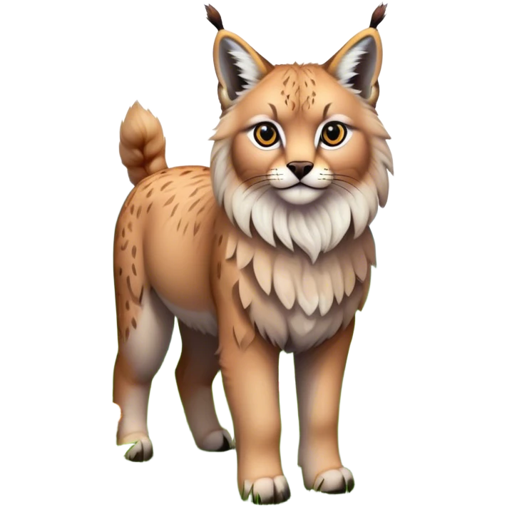 Collage of exotic animals: a lynx with striking eyes, and a fluffy alpaca standing in a lush meadow. The lynx gazes intently while the alpaca looks calm and curious. Surrounded by vibrant plants and flowers. Transparent background for a lively, colorful scene. emoji