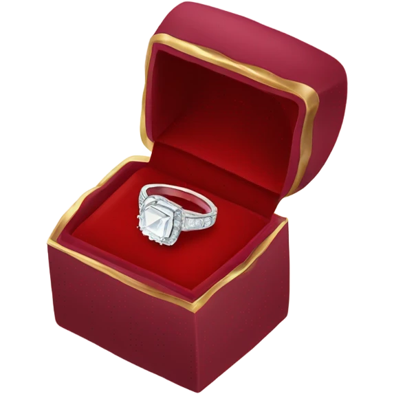 Engagement ring in red box  emoji