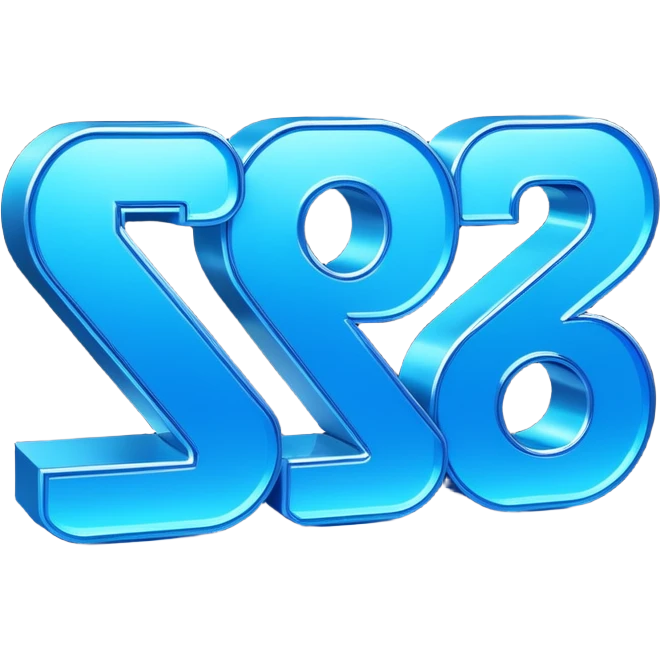 3D-rendered digital text that reads '!spin 123456' in bold, futuristic lettering. The letters are glossy, vibrant electric blue with metallic reflections and subtle neon edges.  emoji