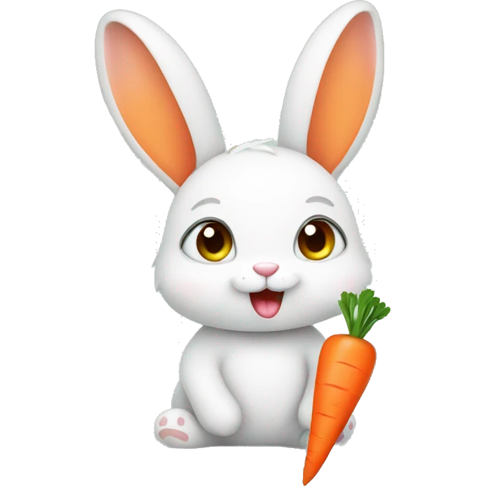 Cute Bunny With Carrot emoji
