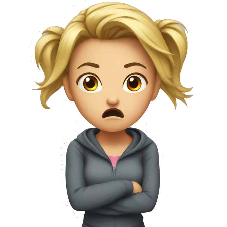 girl angry shout emoji