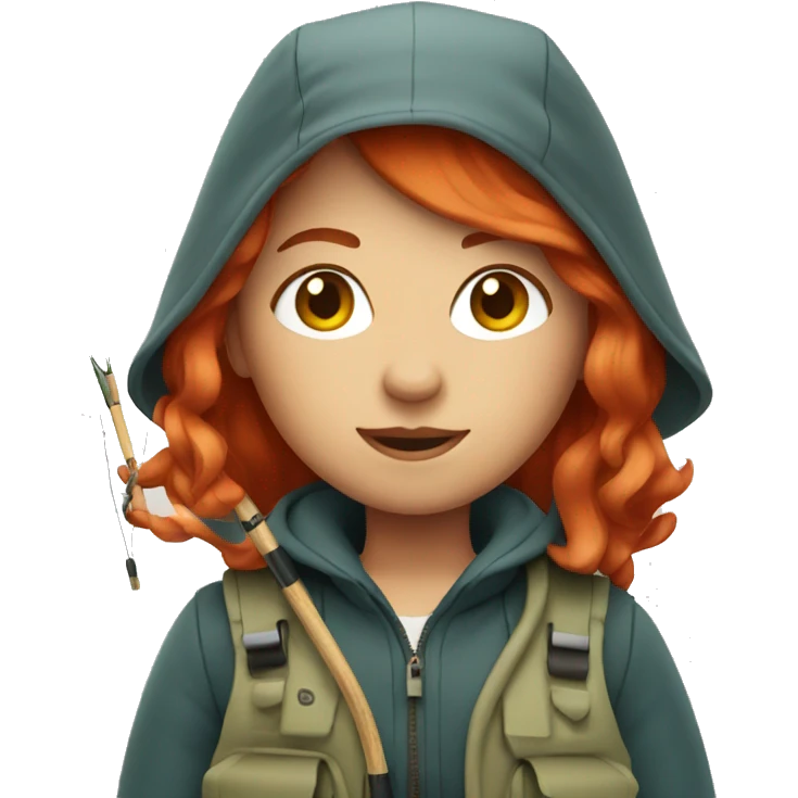 Red haired girl going Fishing emoji