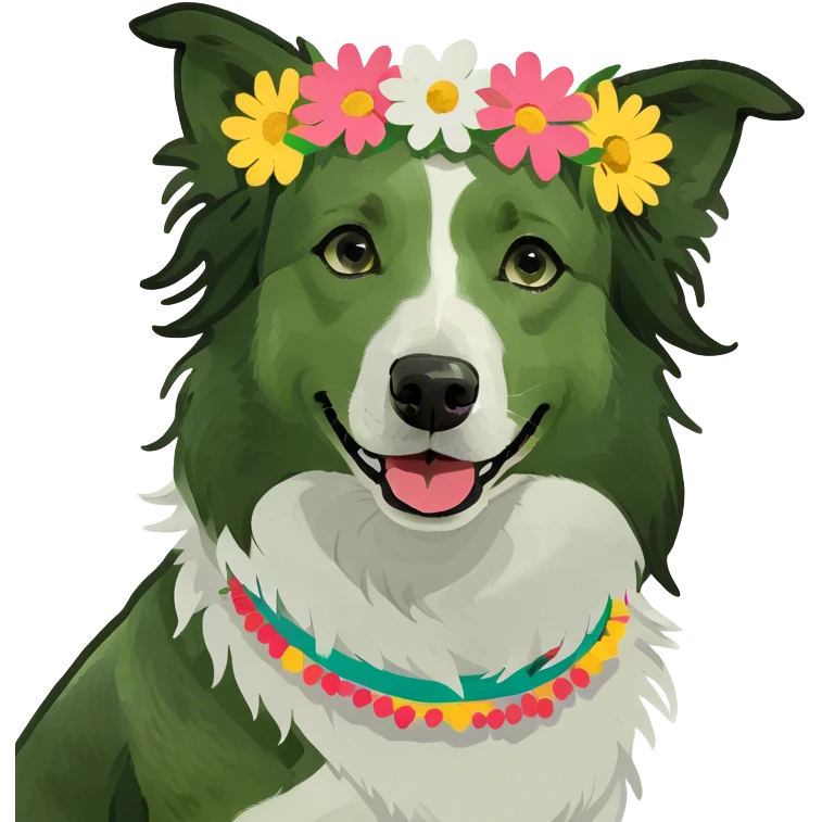 A border collie girl dog  emoji