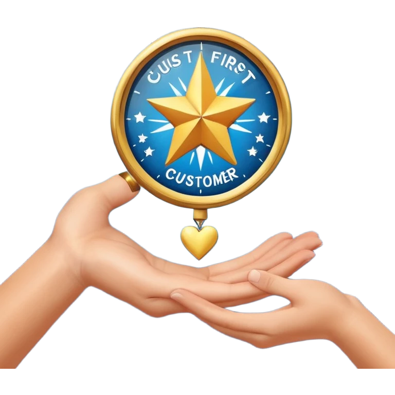 I need to create a slack emoji of: Customer-First. Create one for me, it should have the text as well with some attractive visual. Give me 10 ideas emoji