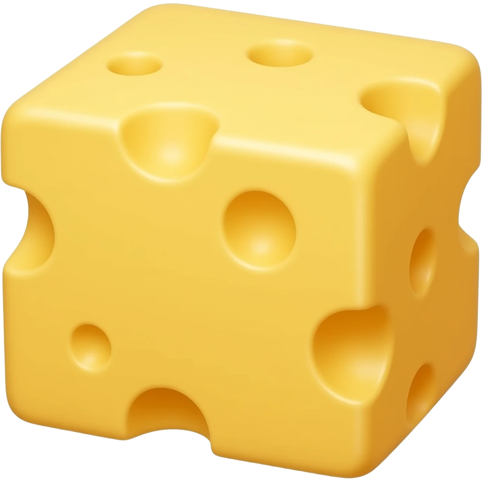 A rectangular prism cheddar cheese without a face emoji