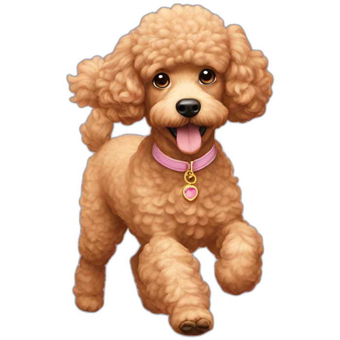 peach-poodle-royal-running-from-cat emoji