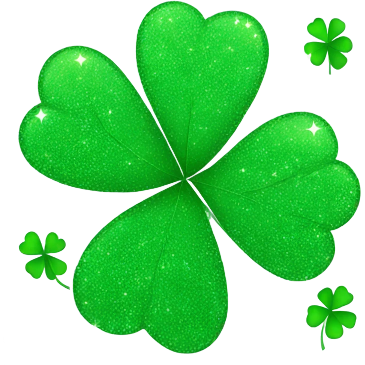 Sparkly 4-leaves clover emoji