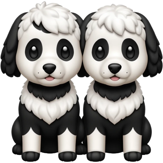Un caniche blanco y otro caniche negro,los dos separados Y que sean caniches emoji