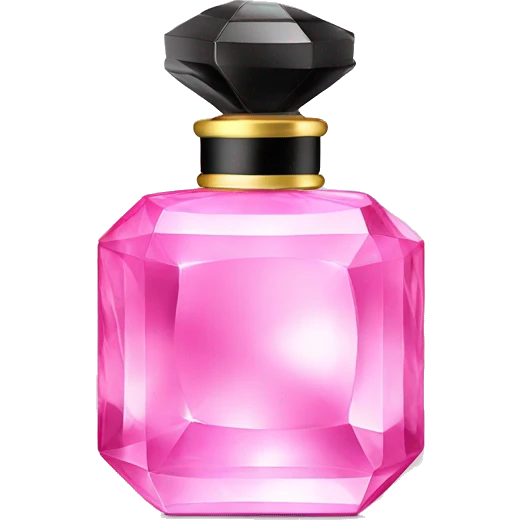 pink crystal perfume bottle with black ribbon display emoji