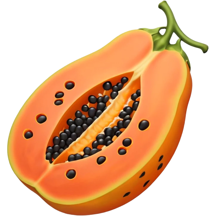 A beautiful papaya fruit is peeled and has black spots.It should be very ripe. emoji