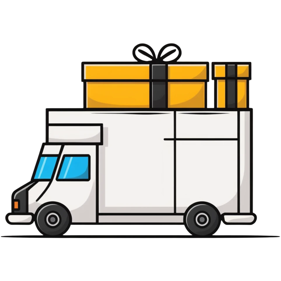 delivery truck with packages emoji