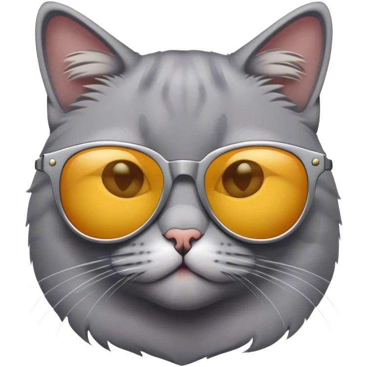 Grey cat with sunglasses  emoji