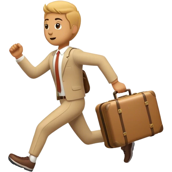 Me running with a suitcase emoji