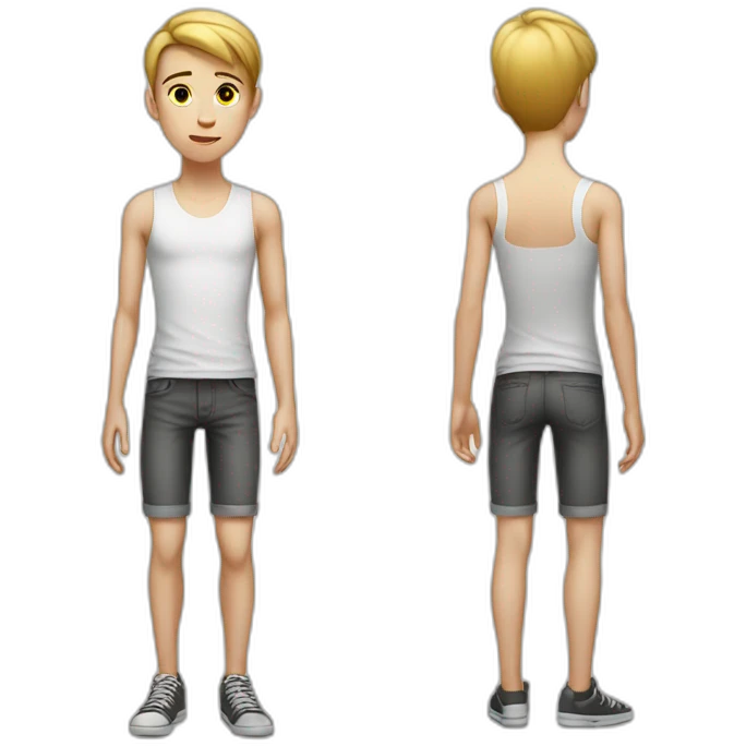 White teenager, Skinny, slightly muscular emoji