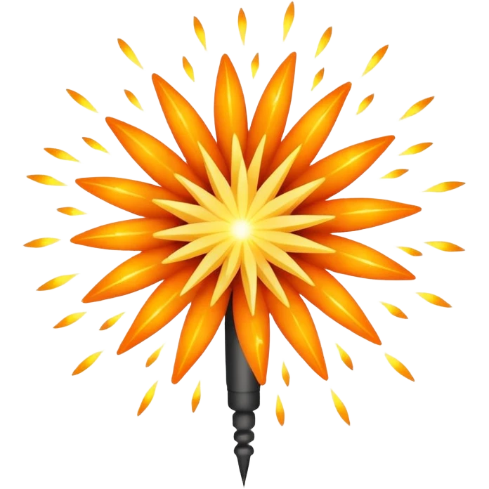emoji-style firework, simple, bright, expressive, radiating sparks, minimal details emoji