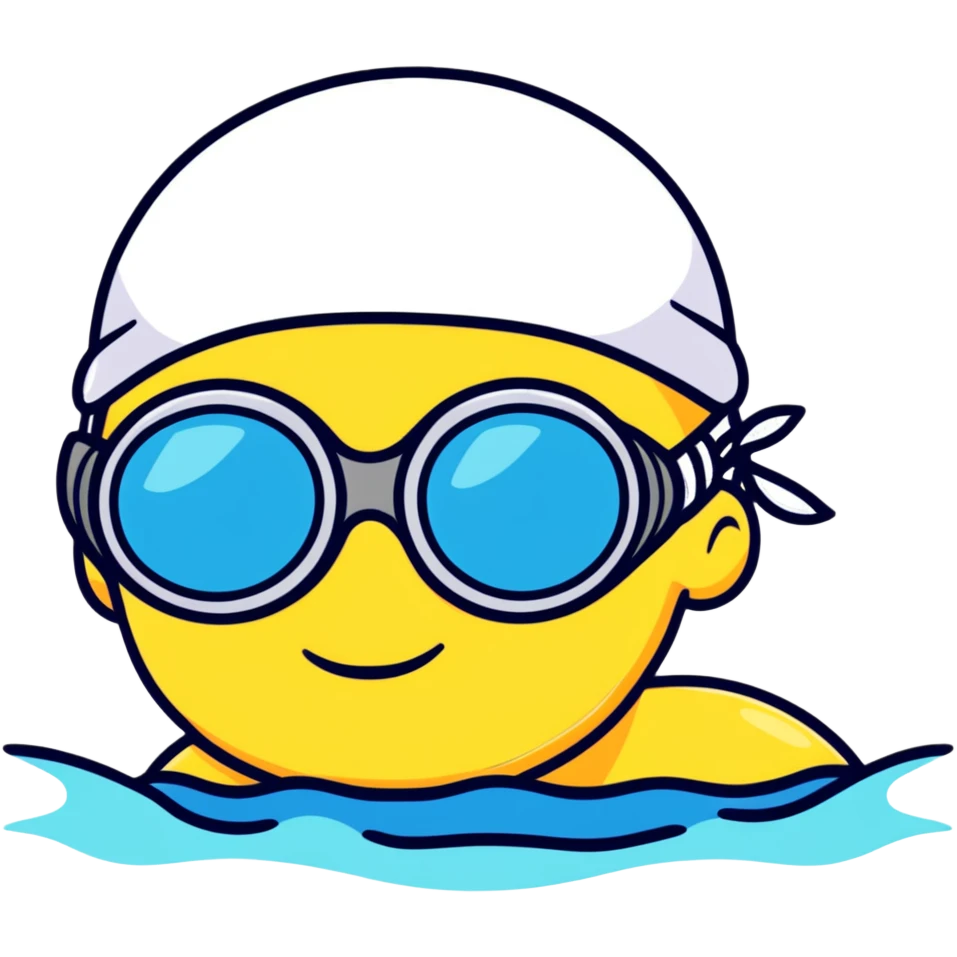 swimmer with goggles and swim cap emoji