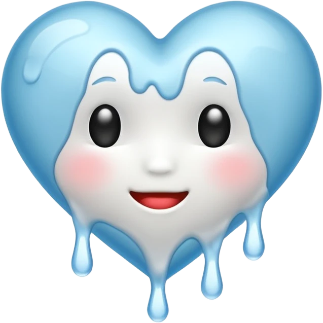 white heart melting emoji