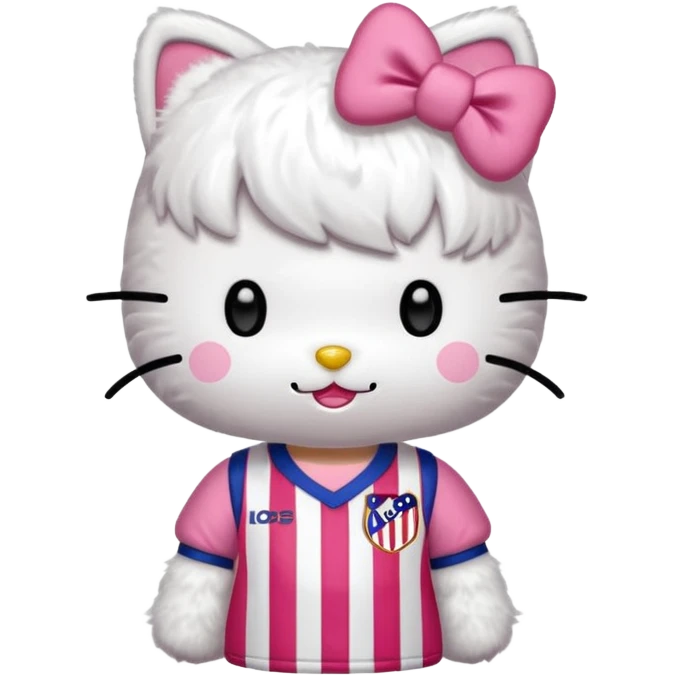hello kitty with atletico madrid jersey emoji