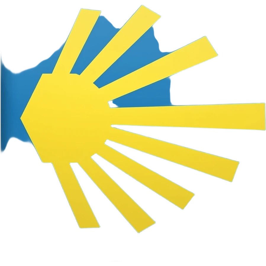 Yellow Camino arrow with blue background emoji