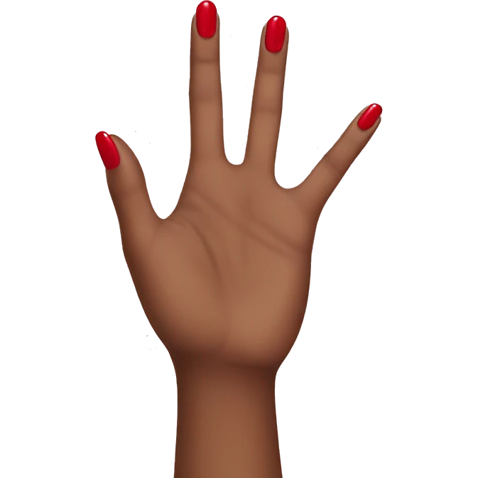 hand with red manicure emoji