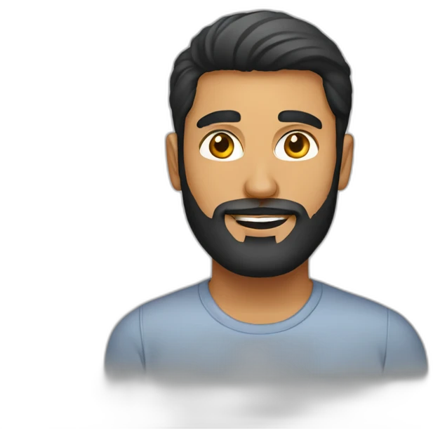 A Pakistani man 30 years old with a beard emoji