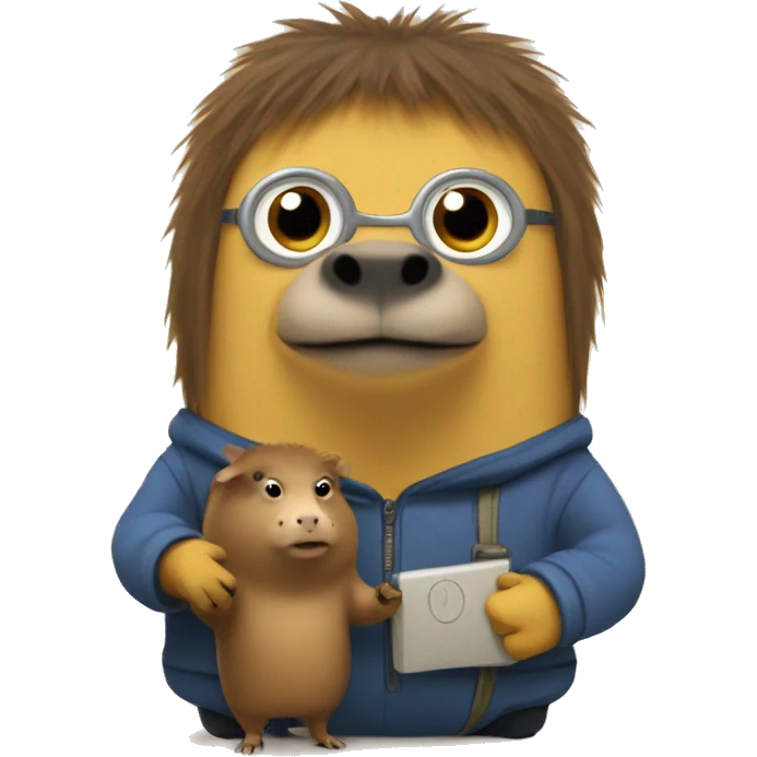 Minion with a capybara emoji