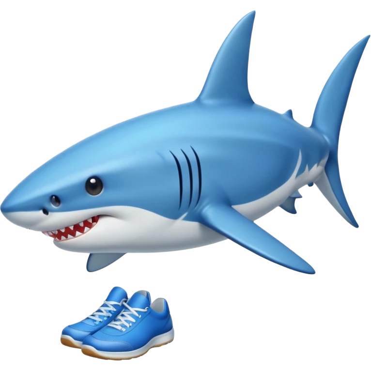 Shark with legs wearing blue shoes emoji